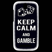 Coque HTC One SV Keep Calm Gamble Noir