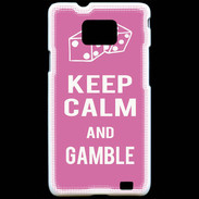 Coque Samsung Galaxy S2 Keep Calm Gamble Rose