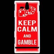 Coque Sony Xperia U Keep Calm Gamble Rouge