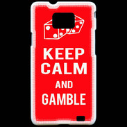 Coque Samsung Galaxy S2 Keep Calm Gamble Rouge