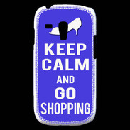 Coque Samsung Galaxy S3 Mini Keep Calm Go Shopping Bleu