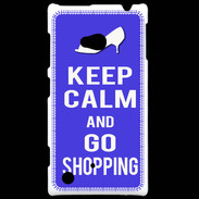 Coque Nokia Lumia 720 Keep Calm Go Shopping Bleu