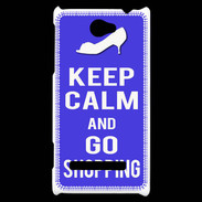 Coque HTC Windows Phone 8S Keep Calm Go Shopping Bleu