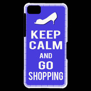 Coque Blackberry Z10 Keep Calm Go Shopping Bleu