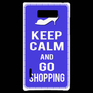 Coque LG Optimus L7 Keep Calm Go Shopping Bleu