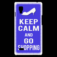 Coque LG Optimus L9 Keep Calm Go Shopping Bleu