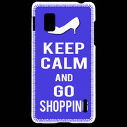 Coque LG Optimus G Keep Calm Go Shopping Bleu