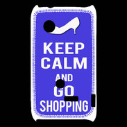 Coque Sony Xperia Typo Keep Calm Go Shopping Bleu