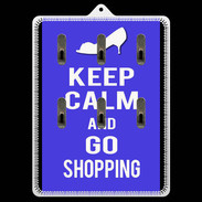 Porte clés Keep Calm Go Shopping Bleu