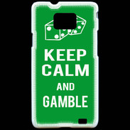 Coque Samsung Galaxy S2 Keep Calm Gamble Vert