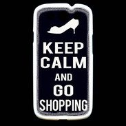 Coque Samsung Galaxy S3 Keep Calm Go Shopping Noir