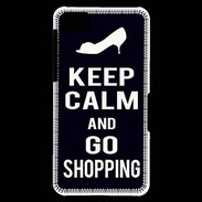 Coque Blackberry Z10 Keep Calm Go Shopping Noir