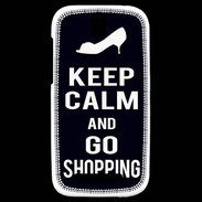 Coque HTC One SV Keep Calm Go Shopping Noir