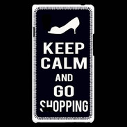 Coque LG Optimus L9 Keep Calm Go Shopping Noir