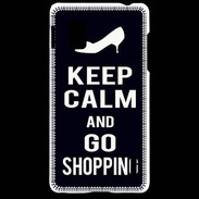 Coque LG Optimus G Keep Calm Go Shopping Noir