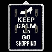 Porte clés Keep Calm Go Shopping Noir