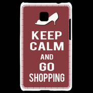 Coque LG Optimus L3 II Keep Calm Go Shopping Brique
