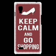 Coque LG Optimus L9 Keep Calm Go Shopping Brique