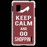 Coque LG Optimus G Keep Calm Go Shopping Brique