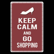 Etui carte bancaire Keep Calm Go Shopping Brique