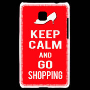 Coque LG Optimus L3 II Keep Calm Go Shopping Rouge