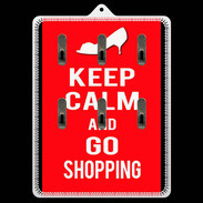 Porte clés Keep Calm Go Shopping Rouge