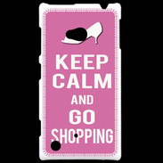 Coque Nokia Lumia 720 Keep Calm Go Shopping Rose
