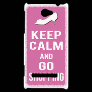 Coque HTC Windows Phone 8S Keep Calm Go Shopping Rose