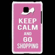Coque LG Optimus L3 II Keep Calm Go Shopping Rose