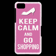 Coque Blackberry Z10 Keep Calm Go Shopping Rose