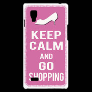Coque LG Optimus L9 Keep Calm Go Shopping Rose