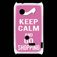 Coque Sony Xperia Typo Keep Calm Go Shopping Rose