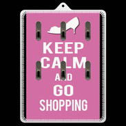 Porte clés Keep Calm Go Shopping Rose
