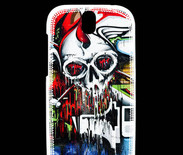 Coque HTC One SV Tête de mort Graffiti couleur
