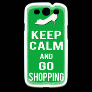 Coque Samsung Galaxy S3 Keep Calm Go Shopping Vert