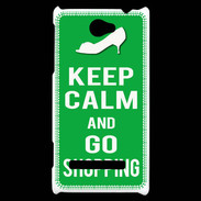 Coque HTC Windows Phone 8S Keep Calm Go Shopping Vert