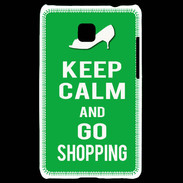 Coque LG Optimus L3 II Keep Calm Go Shopping Vert