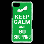 Coque Blackberry Z10 Keep Calm Go Shopping Vert