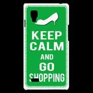 Coque LG Optimus L9 Keep Calm Go Shopping Vert