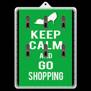 Porte clés Keep Calm Go Shopping Vert