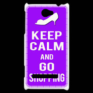 Coque HTC Windows Phone 8S Keep Calm Go Shopping Violet