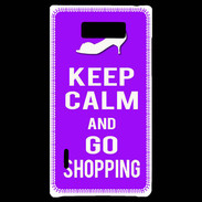 Coque LG Optimus L7 Keep Calm Go Shopping Violet