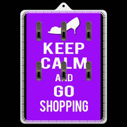Porte clés Keep Calm Go Shopping Violet