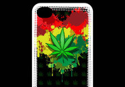 Coque iPhone 4 / iPhone 4S Feuille de cannabis et cœur Rasta