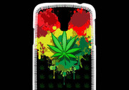 Coque Samsung Galaxy S4 Feuille de cannabis et cœur Rasta