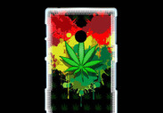 Coque Sony Xperia P Feuille de cannabis et cœur Rasta