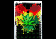 Coque Sony Xperia T Feuille de cannabis et cœur Rasta