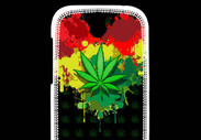 Coque HTC One SV Feuille de cannabis et cœur Rasta