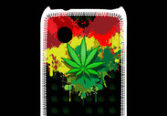 Coque Sony Xperia Typo Feuille de cannabis et cœur Rasta