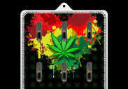Porte clés Feuille de cannabis et cœur Rasta